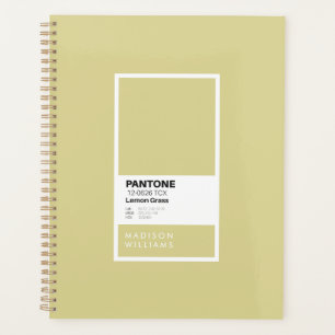 Personalised Lemon Grass Notebook Custom Name Planner