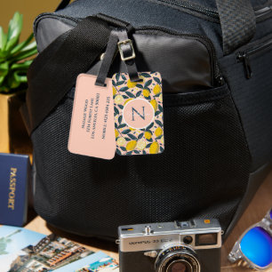 Personalised Lemon Luggage Tag