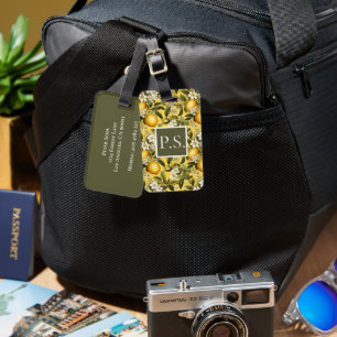 Personalised Lemon Luggage Tag