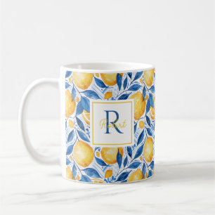 Personalised Lemon Mug with Name & Initial