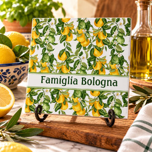 Personalised Lemon Pattern Ceramic Tile