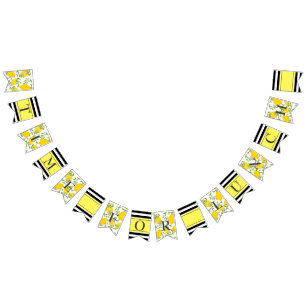 Personalised Lemon Print Bunting Flag