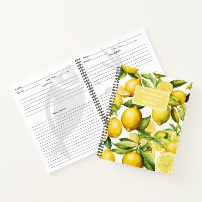 Personalised Lemon Recipe Notebook (Inside)