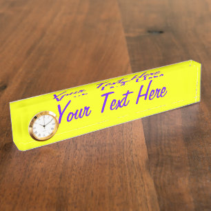 Personalised Lemon Yellow Colour Customise This! Nameplate