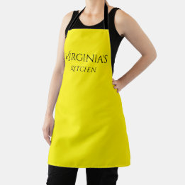 Personalised Lemon Yellow Kitchen Apron