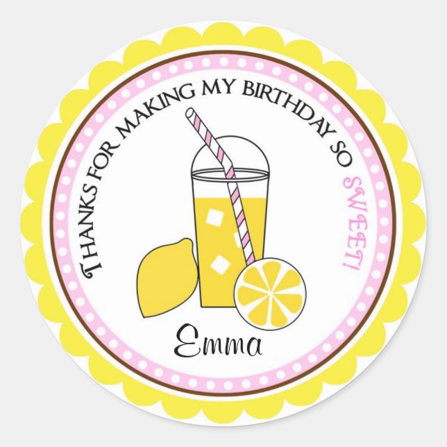 Personalised Lemonade Stickers (Front)