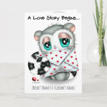 Personalised Lemur Wedding Invitation - Hand-Drawn