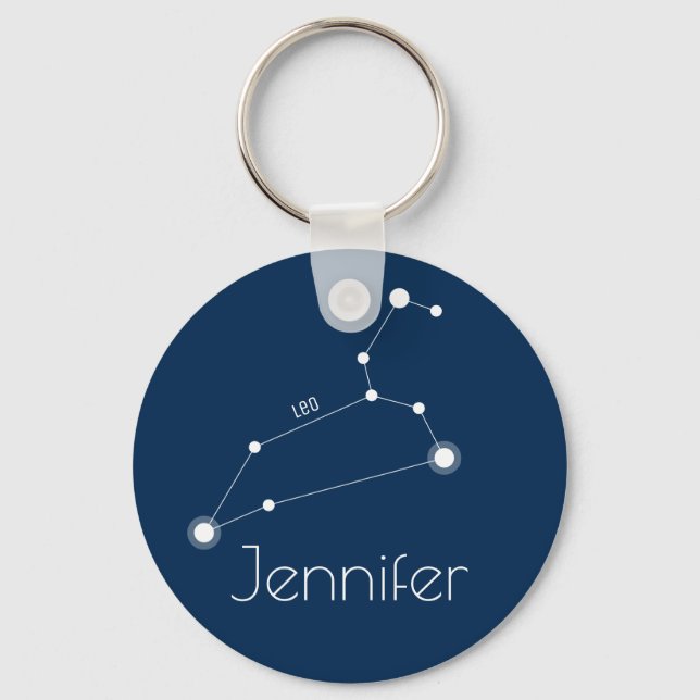 Personalised Leo Zodiac Constellation Key Ring (Front)