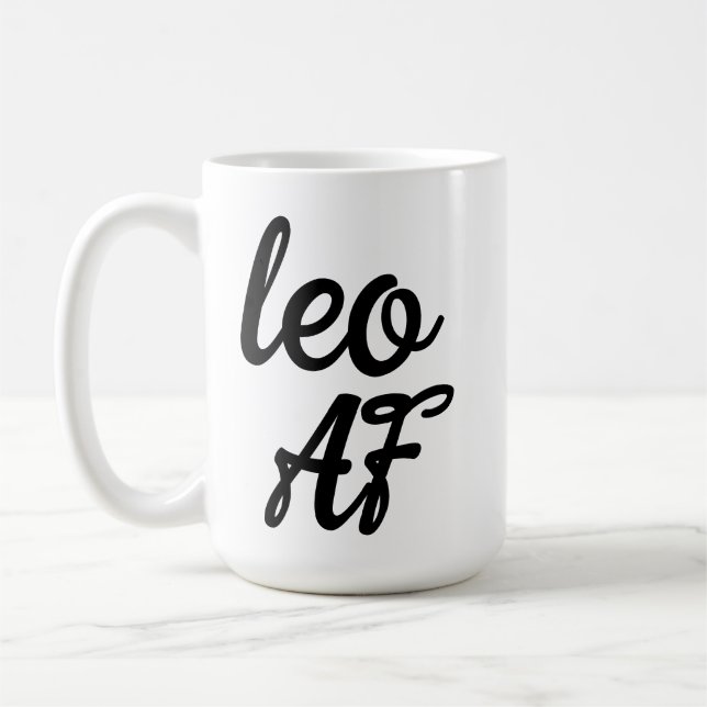 Personalised Leo Zodiac Sign Mug, AF Coffee Coffee Mug (Left)