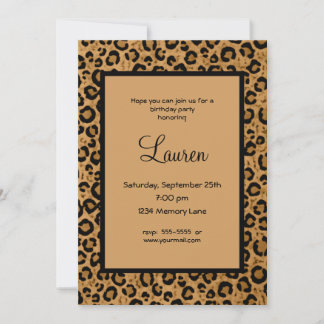 Personalised Leopard 21st Birthday Invitation