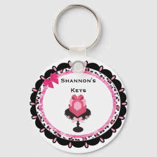 Personalised Leopard Bling Cupcake Keychain