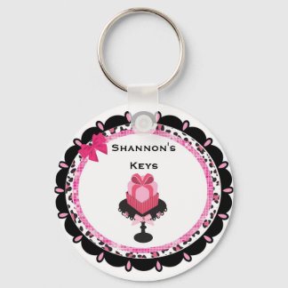 Personalised Leopard Bling Cupcake Keychain