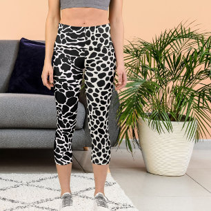 Personalised leopard Cheeter Big Cat Pattern Print Capri Leggings