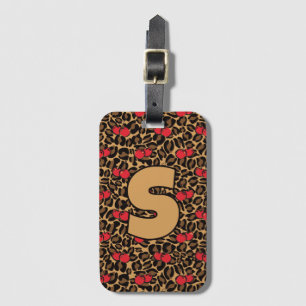 Personalised Leopard Cherries Luggage Tag