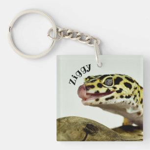 Personalised Leopard Gecko Lizard Keychain