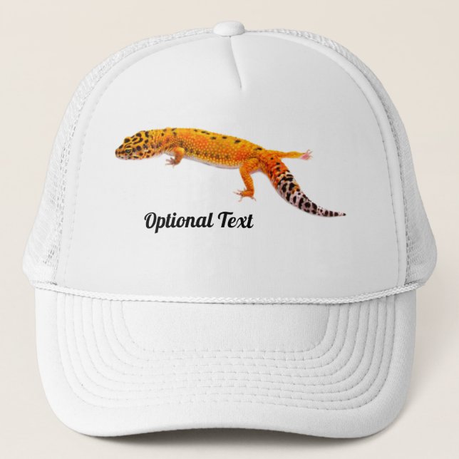 Personalised Leopard Gecko Lizard Trucker Hat (Front)