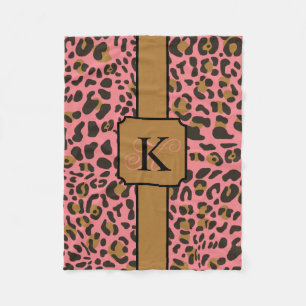 Personalised Leopard Jaguar Animal Print Pattern Fleece Blanket