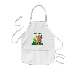 Personalised Leopard Kids Art Apron