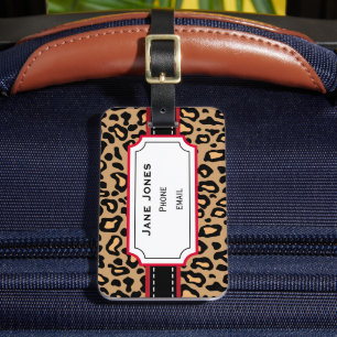 Personalised Leopard Luggage Tag