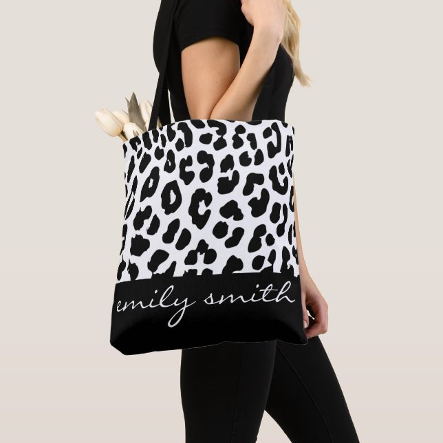 Personalised Leopard Pattern Tote Bag (Close Up)