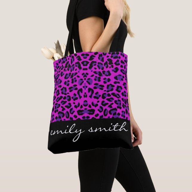 Personalised Leopard Pattern Tote Bag (Close Up)