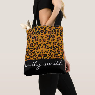 Personalised Leopard Pattern Tote Bag