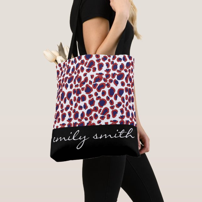 Personalised Leopard Pattern Tote Bag (Close Up)