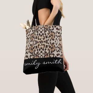 Personalised Leopard Pattern Tote Bag