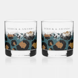 Personalised Leopard Print Bar Glasses
