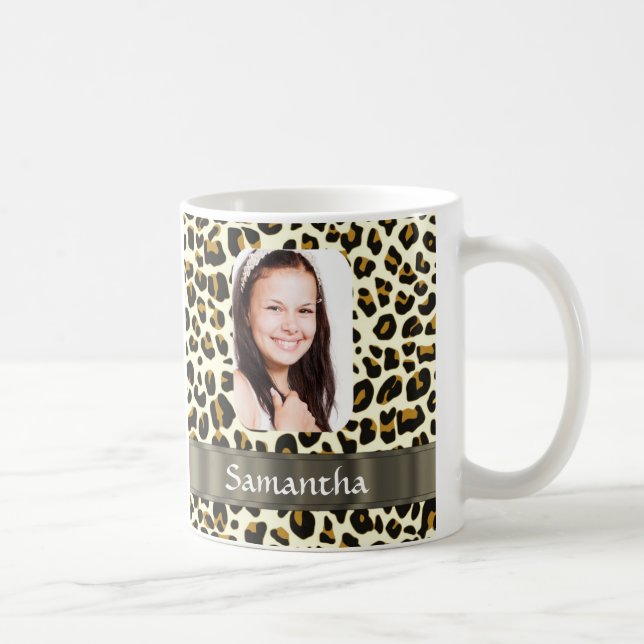 Personalised leopard print coffee mug (Right)