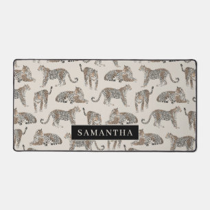 Personalised Leopard Print  Custom Name  Desk Mat