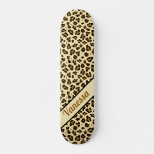 Personalised Leopard Print - Girls  Skateboard