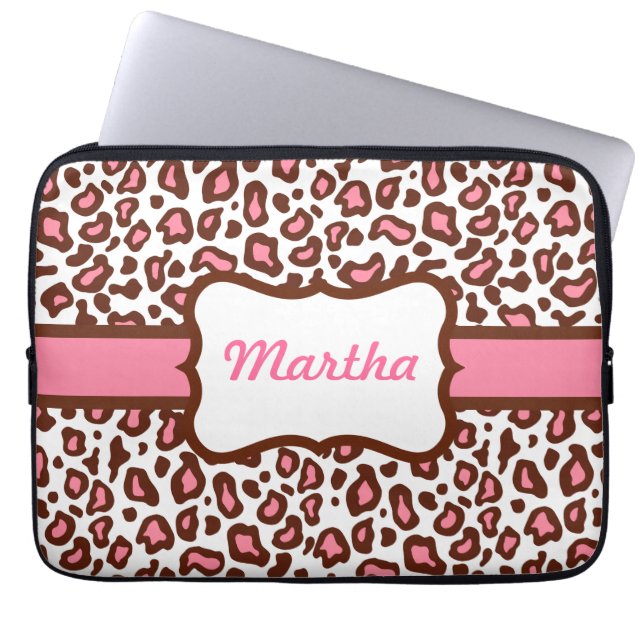 Personalised Leopard Print Laptop Sleeve (Front)