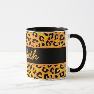 Personalised Leopard Print Mug