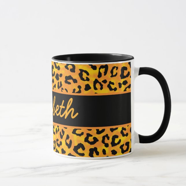 Personalised Leopard Print Mug (Right)