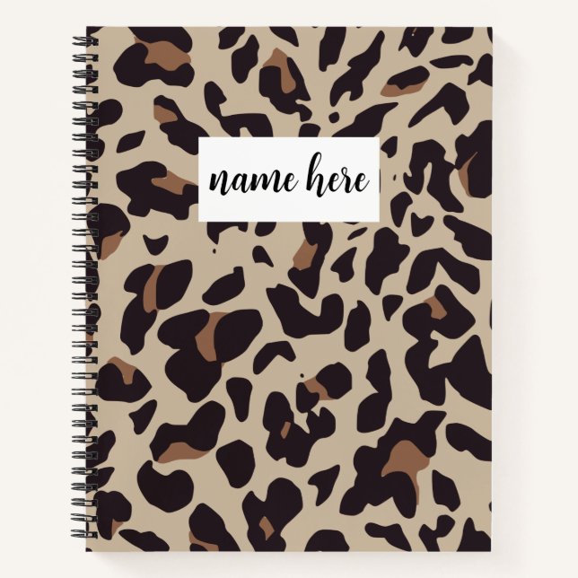 Personalised Leopard Print Notebook (Front)