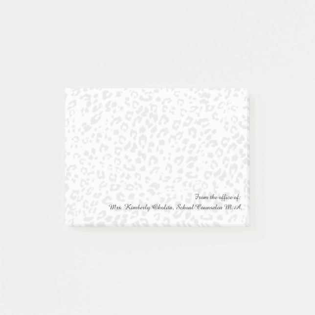 Personalised Leopard Print Office Post-it Notes (Front)