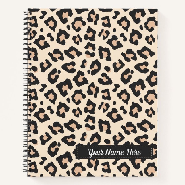 Personalised Leopard Print Spiral Notebook (Front)