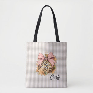 Personalised Leopard Pumpkin Tote Bag