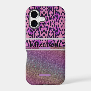 Personalised Leopard Purple Glitter Rhinestone