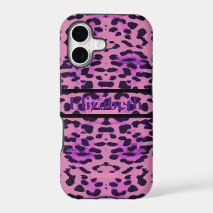 Personalised Leopard Purple Rhinestone