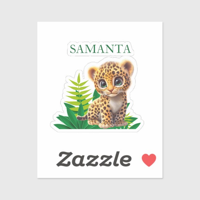 Personalised Leopard Sticker Sheet (Sheet)