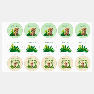 Personalised Leopard Waterproof Labels 