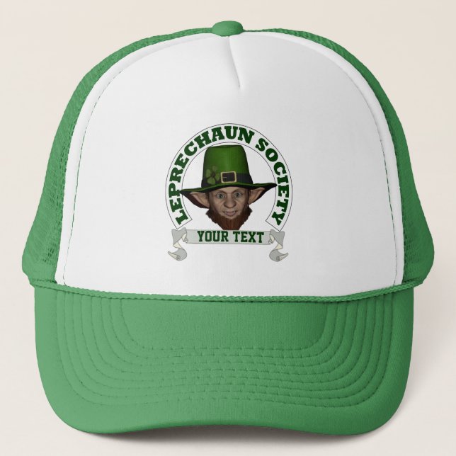 Personalised leprechaun society  St Patrick's day Trucker Hat (Front)
