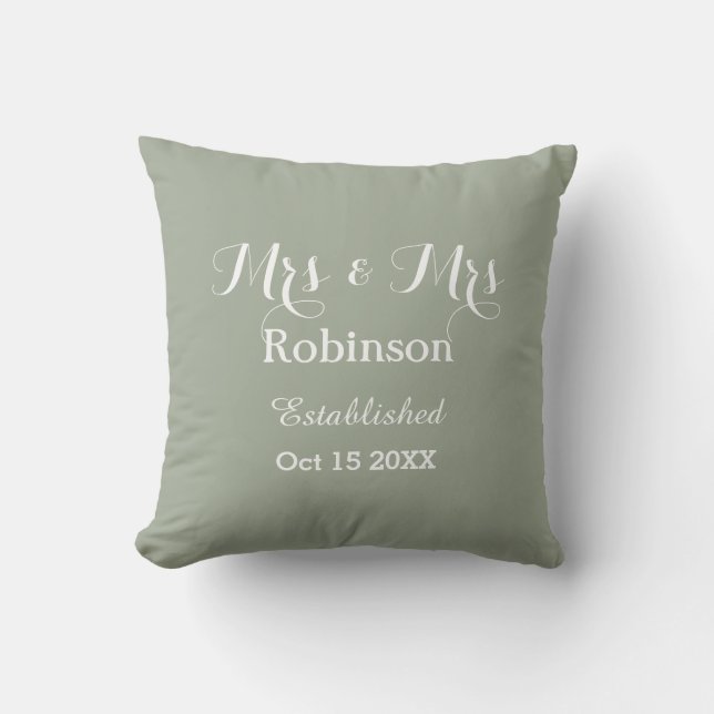 Personalised Lesbian Wedding Cushion (Front)