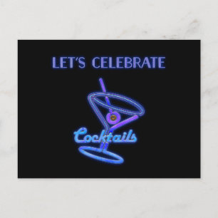 Personalised Let's Celebrate Cocktails Custom Text Postcard