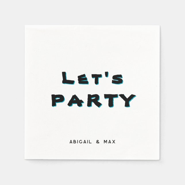 Personalised Let's Party Cocktail Napkin (Front)