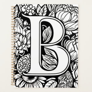 Personalised Letter B Floral Tattoo Designer Planner