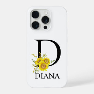 Personalised Letter D Sunflower Phone Case