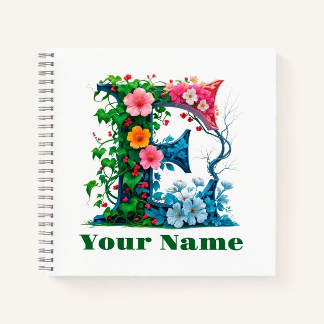 Personalised Letter E Notebook (Front)